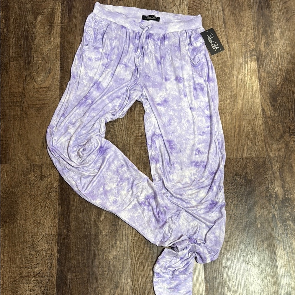 Rene Rofe Purple Tie-Dye Pajama Pants